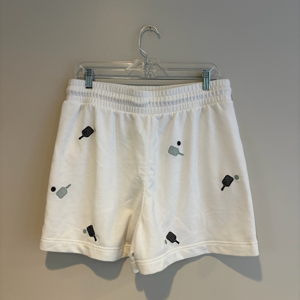 Lou & Grey White Athletic Shorts with Fun Pickleball Accents - Picture 2 of 6